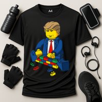 Donald Trump Building a Wall out of Toys Cooling Performance Crew T-Shirt