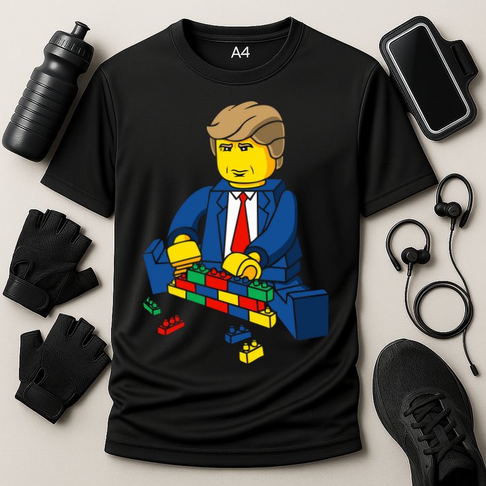 Donald Trump Building a Wall out of Toys Cooling Performance Crew T-Shirt