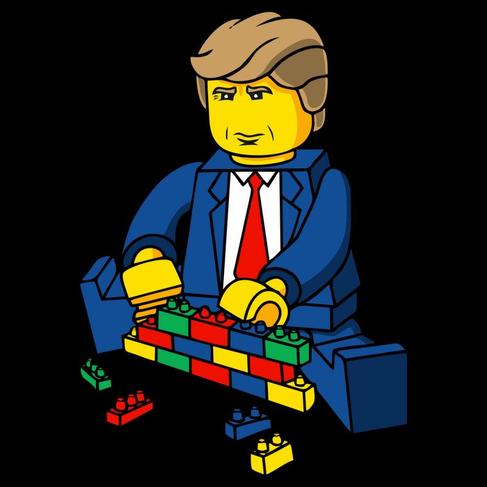 Donald Trump Building a Wall out of Toys Sweatshirt
