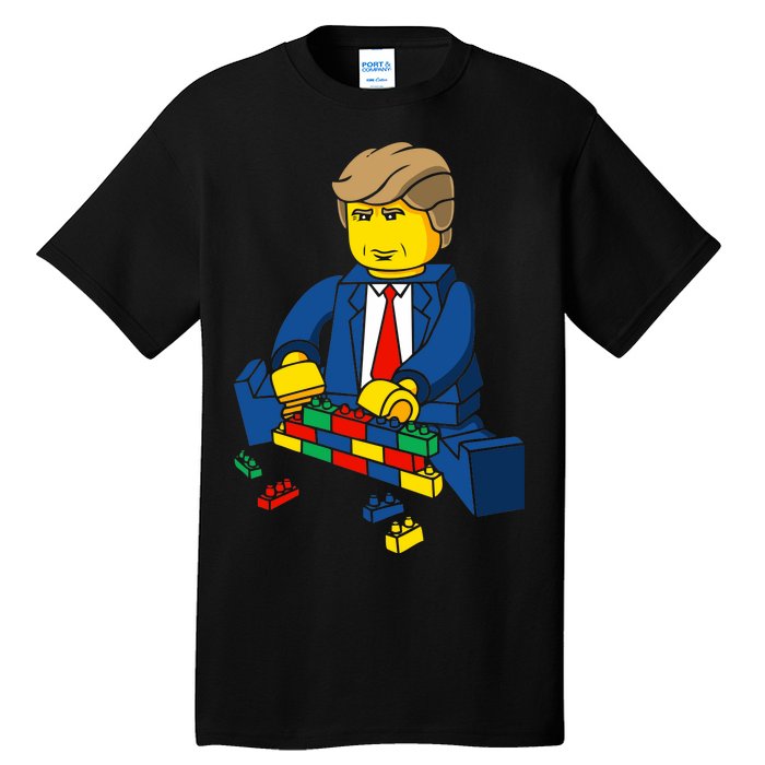 Donald Trump Building a Wall out of Toys Tall T-Shirt