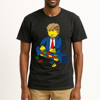 Donald Trump Building a Wall out of Toys Tall T-Shirt
