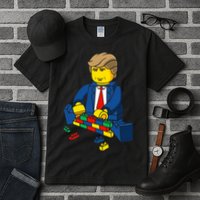 Donald Trump Building a Wall out of Toys Tall T-Shirt