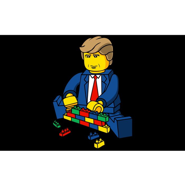 Donald Trump Building a Wall out of Toys Bumper Sticker