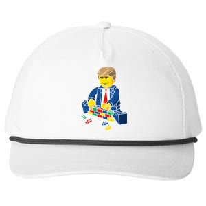 Donald Trump Building a Wall out of Toys Snapback Five-Panel Rope Hat