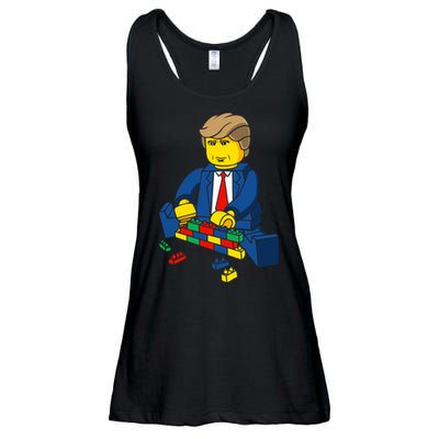 Donald Trump Building a Wall out of Toys Ladies Essential Flowy Tank