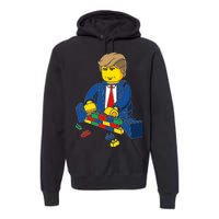 Donald Trump Building a Wall out of Toys Premium Hoodie