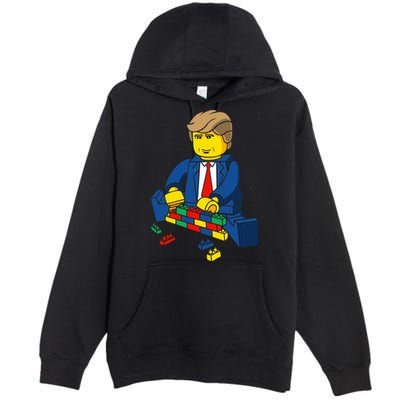 Donald Trump Building a Wall out of Toys Premium Pullover Hoodie