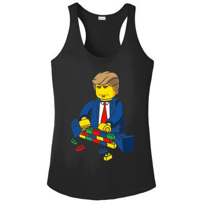 Donald Trump Building a Wall out of Toys Ladies PosiCharge Competitor Racerback Tank