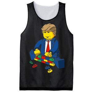 Donald Trump Building a Wall out of Toys Mesh Reversible Basketball Jersey Tank