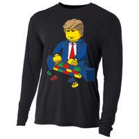 Donald Trump Building a Wall out of Toys Cooling Performance Long Sleeve Crew