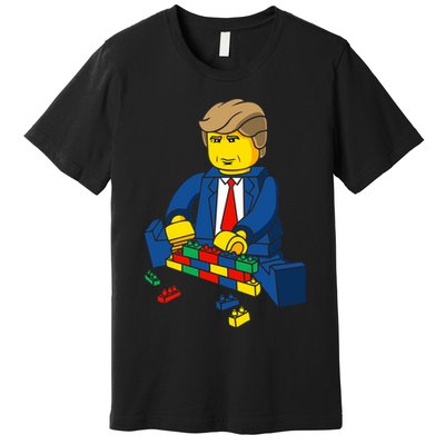 Donald Trump Building a Wall out of Toys Premium T-Shirt