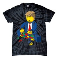 Donald Trump Building a Wall out of Toys Tie-Dye T-Shirt