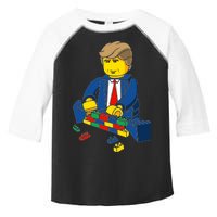 Donald Trump Building a Wall out of Toys Toddler Fine Jersey T-Shirt