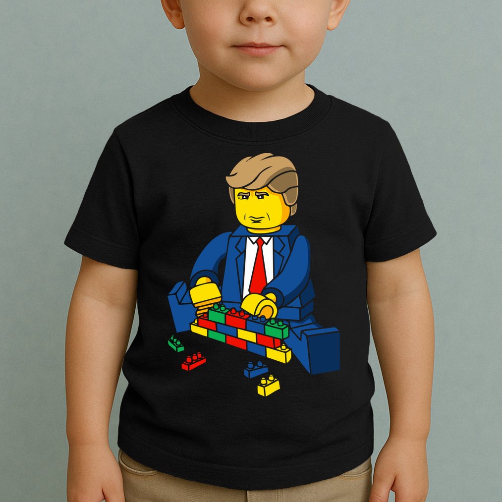 Donald Trump Building a Wall out of Toys Toddler T-Shirt