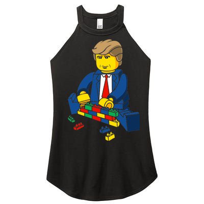 Donald Trump Building a Wall out of Toys Women’s Perfect Tri Rocker Tank