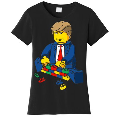 Donald Trump Building a Wall out of Toys Women's T-Shirt