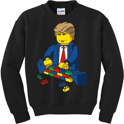 Donald Trump Building a Wall out of Toys Kids Sweatshirt