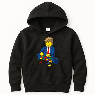 Donald Trump Building a Wall out of Toys Kids Hoodie