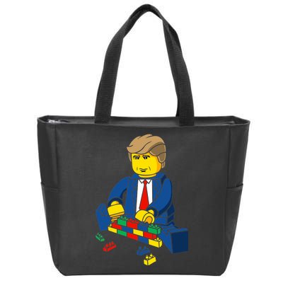 Donald Trump Building a Wall out of Toys Zip Tote Bag