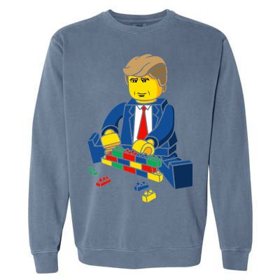 Donald Trump Building a Wall out of Toys Garment-Dyed Sweatshirt