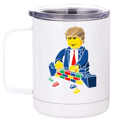 Donald Trump Building a Wall out of Toys 12 oz Stainless Steel Tumbler Cup