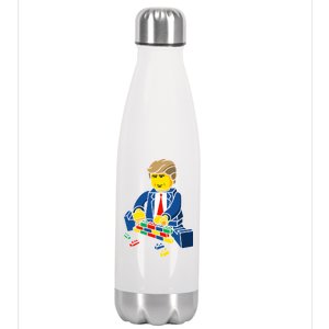 Donald Trump Building a Wall out of Toys Stainless Steel Insulated Water Bottle