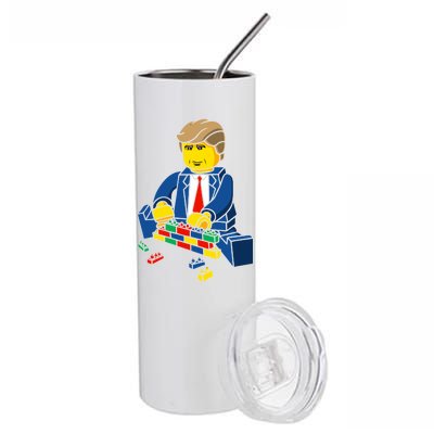 Donald Trump Building a Wall out of Toys Stainless Steel Tumbler