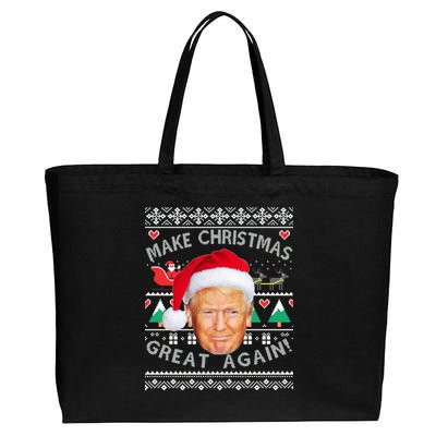 Donald Trump Christmas Cotton Canvas Jumbo Tote