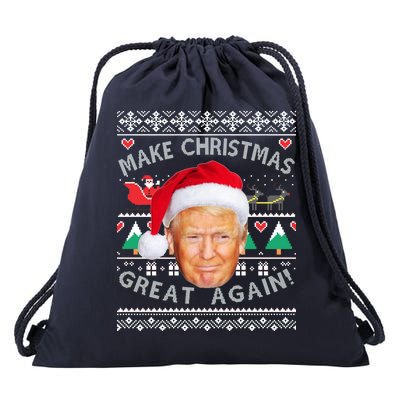 Donald Trump Christmas Drawstring Bag