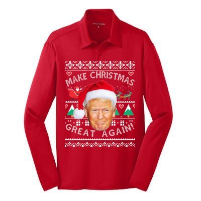 Donald Trump Christmas Silk Touch Performance Long Sleeve Polo