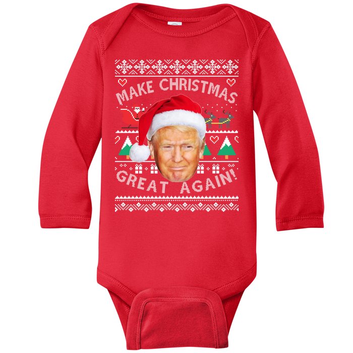 Donald Trump Christmas Baby Long Sleeve Bodysuit