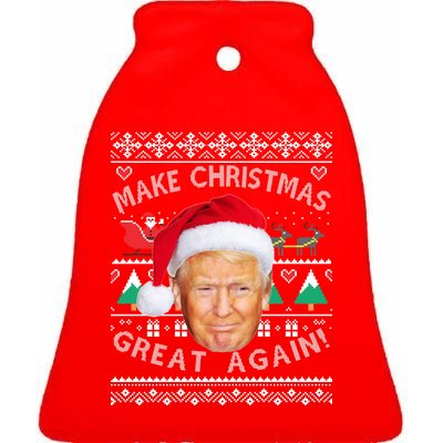 Donald Trump Christmas Ceramic Bell Ornament