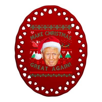 Donald Trump Christmas Ceramic Oval Ornament