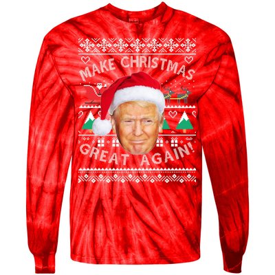 Donald Trump Christmas Tie-Dye Long Sleeve Shirt