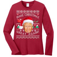 Donald Trump Christmas Ladies Long Sleeve Shirt