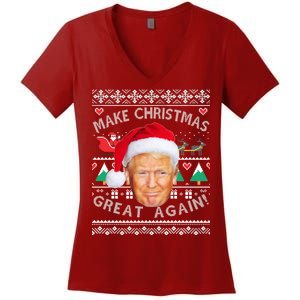 Donald Trump Christmas Women's V-Neck T-Shirt