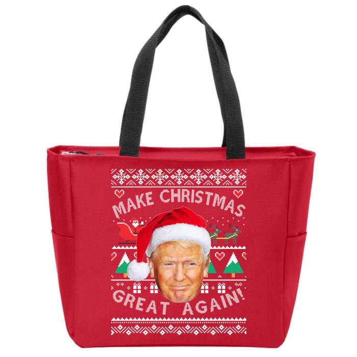 Donald Trump Christmas Zip Tote Bag