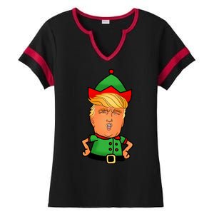 Donald Trump Christmas Elf Ladies Halftime Notch Neck Tee