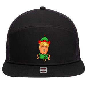 Donald Trump Christmas Elf 7 Panel Mesh Trucker Snapback Hat