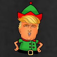 Donald Trump Christmas Elf 7 Panel Mesh Trucker Snapback Hat
