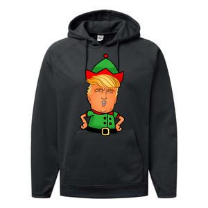 Donald Trump Christmas Elf Performance Fleece Hoodie