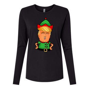 Donald Trump Christmas Elf Womens Cotton Relaxed Long Sleeve T-Shirt