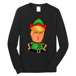 Donald Trump Christmas Elf Long Sleeve Shirt