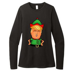 Donald Trump Christmas Elf Womens CVC Long Sleeve Shirt