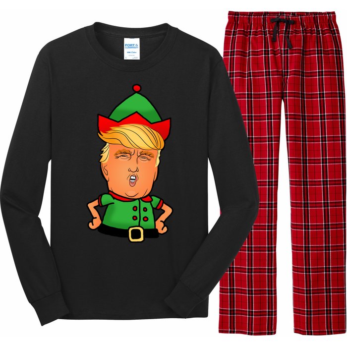 Donald Trump Christmas Elf Long Sleeve Pajama Set