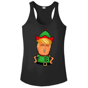 Donald Trump Christmas Elf Ladies PosiCharge Competitor Racerback Tank