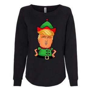 Donald Trump Christmas Elf Womens California Wash Sweatshirt