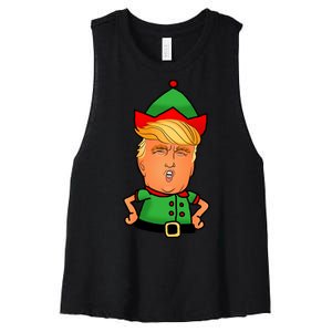 Donald Trump Christmas Elf Women's Racerback Cropped Tank