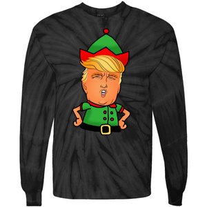 Donald Trump Christmas Elf Tie-Dye Long Sleeve Shirt