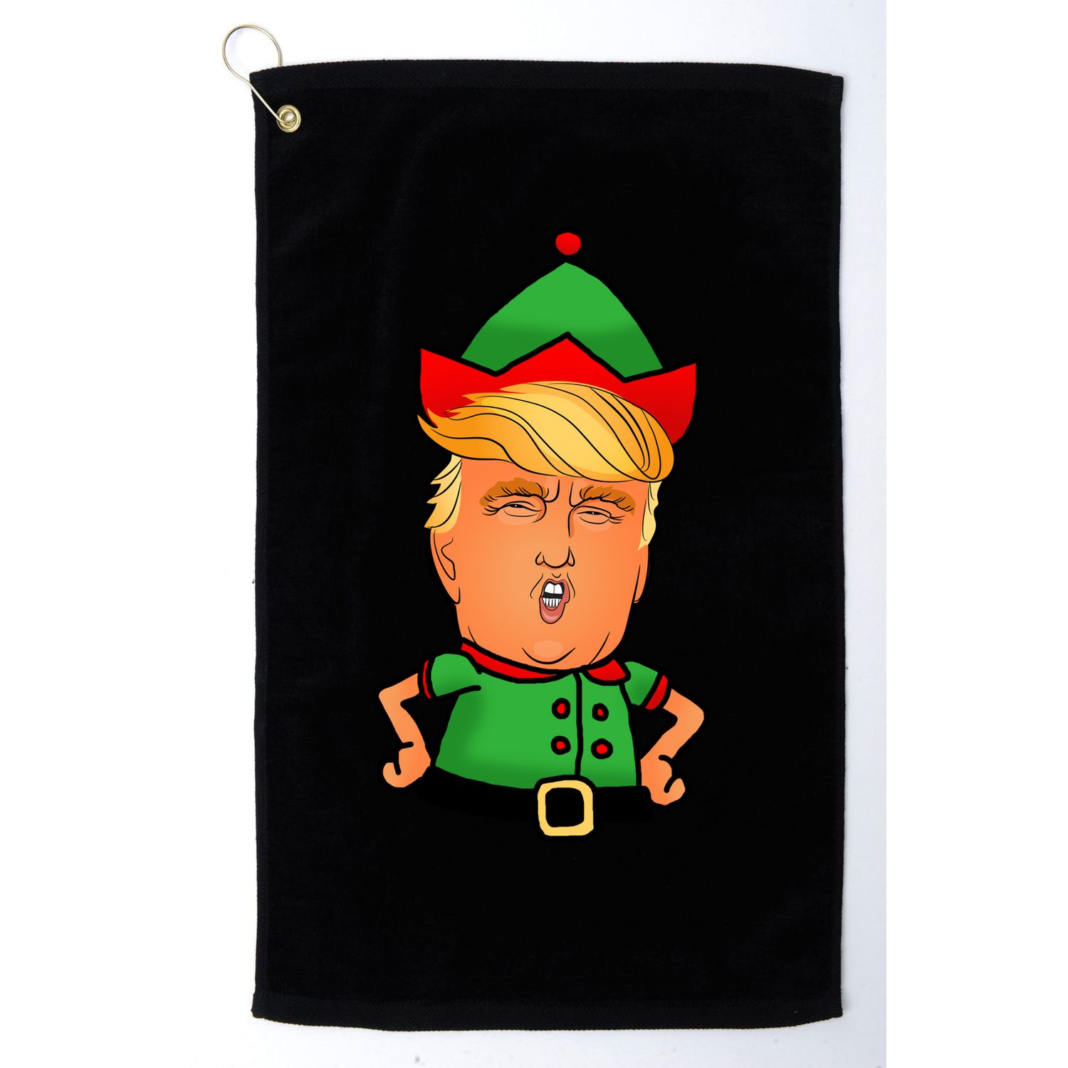 Donald Trump Christmas Elf Golf Towel